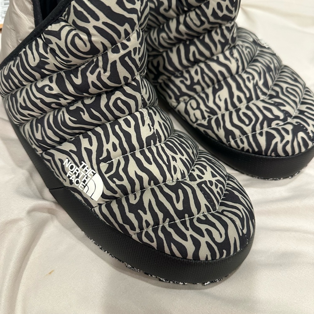 The North Face Black and White boots